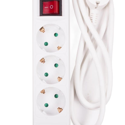 Benson Stekkerdoos met Schakelaar & USB – 3-voudig – 3 meter – Randaarde – Wit