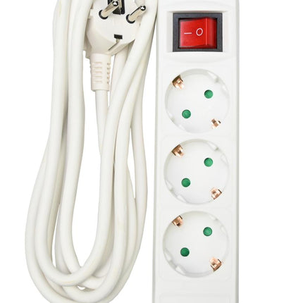 Benson Slimme Stekkerdoos met USB – 3-voudig – 3 meter – Randaarde – Wit