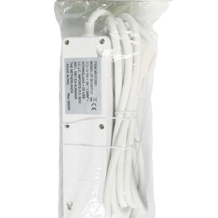 Benson Slimme Stekkerdoos met USB – 3-voudig – 3 meter – Randaarde – Wit