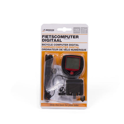 Benson Digitale Fietscomputer - 14 Functies - Bedraad - Groot LCD-Display - Zwart