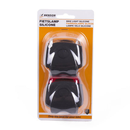 Benson COB LED Fietslamp Set - Siliconen - 12 Chips - Wit & Rood - Waterdicht