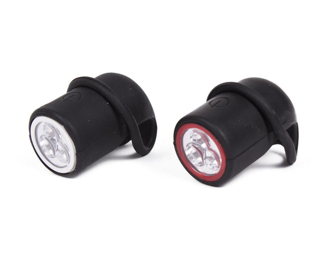 Benson LED Fietslamp Set - 3 LED's per lamp - Siliconen - Rood & Wit - Waterdicht