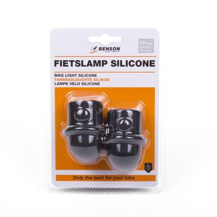 Benson LED Fietslamp Set - 3 LED's per lamp - Siliconen - Rood & Wit - Waterdicht