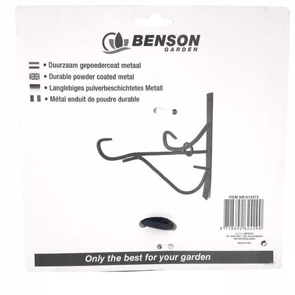 Benson Metalen Plantenhanger - 25 x 24 cm - Zwart - Voor Muur & Balkon
