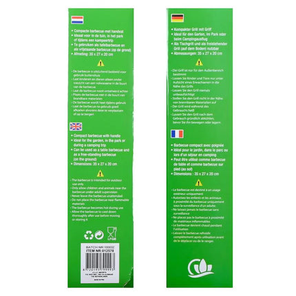 Benson Draagbare Barbecue - Compact met Handvat - 35 x 27 cm - Zwart