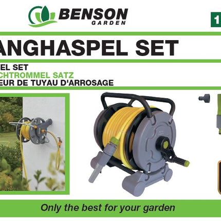 Benson 2-in-1 Slanghaspelset - 15 Meter - Wandmodel of Vrijstaand