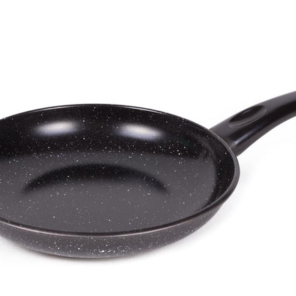 Benson Koekenpan Deluxe - 24 cm - Marmeren Anti-aanbaklaag - Carbon Staal - Zwart