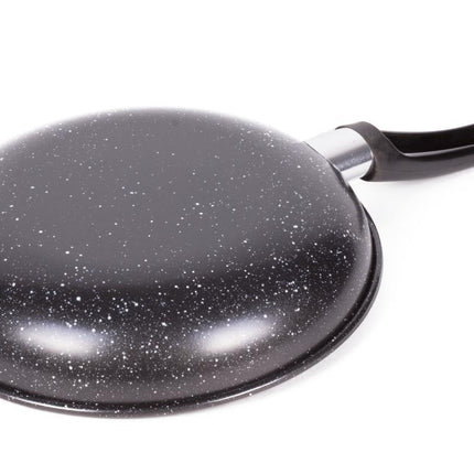 Benson Koekenpan Deluxe - 24 cm - Marmeren Anti-aanbaklaag - Carbon Staal - Zwart