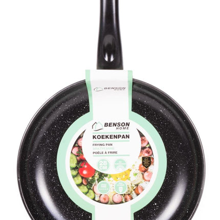 Benson Koekenpan Deluxe - Marmeren Coating - 28 cm - Anti-aanbak - Zwart