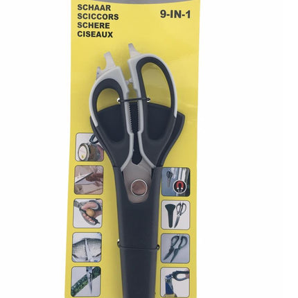 Benson Multifunctionele Schaar - 9-in-1 - RVS - Inclusief Magnetische Houder