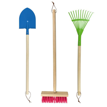 Benson Kinderset Tuingereedschap - 3-Delig - Hark, Schep, Bezem