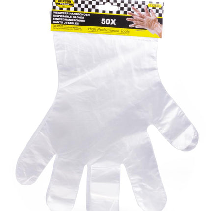Benson Wegwerphandschoenen - 50 Stuks - Transparant - Hygiënisch