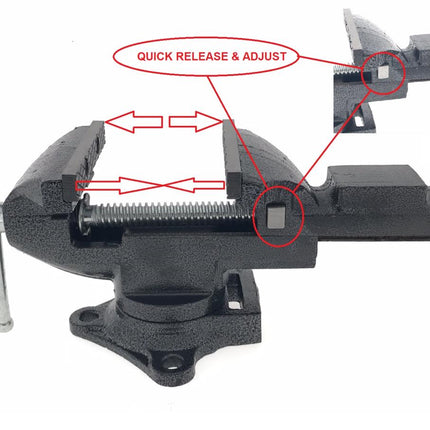 Hofftech Bankschroef - 80 mm - Quick Release - 360° Draaivoet