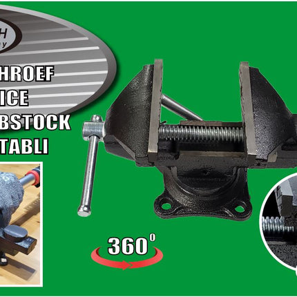 Hofftech Bankschroef - 80 mm - Quick Release - 360° Draaivoet
