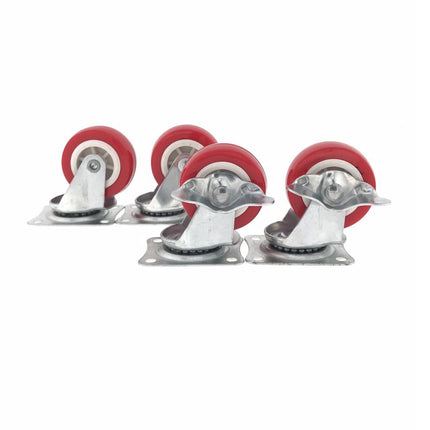 Benson Zwenkwielen Set 50 mm Rood - 4 Stuks (2x met rem)