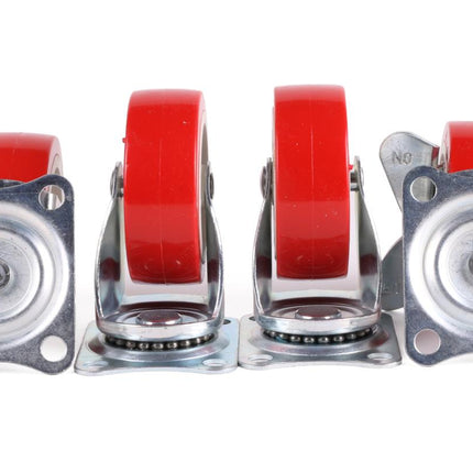 Benson Zwenkwielen Set 75 mm - 4 Stuks (2x met rem, 2x zonder)