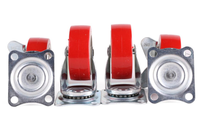 Benson Zwenkwielen Set 75 mm - 4 Stuks (2x met rem, 2x zonder)