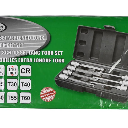 Hofftech Torx Doppenset Verlengd - 7-delig - 3/8" Opname - Chroom-Vanadium