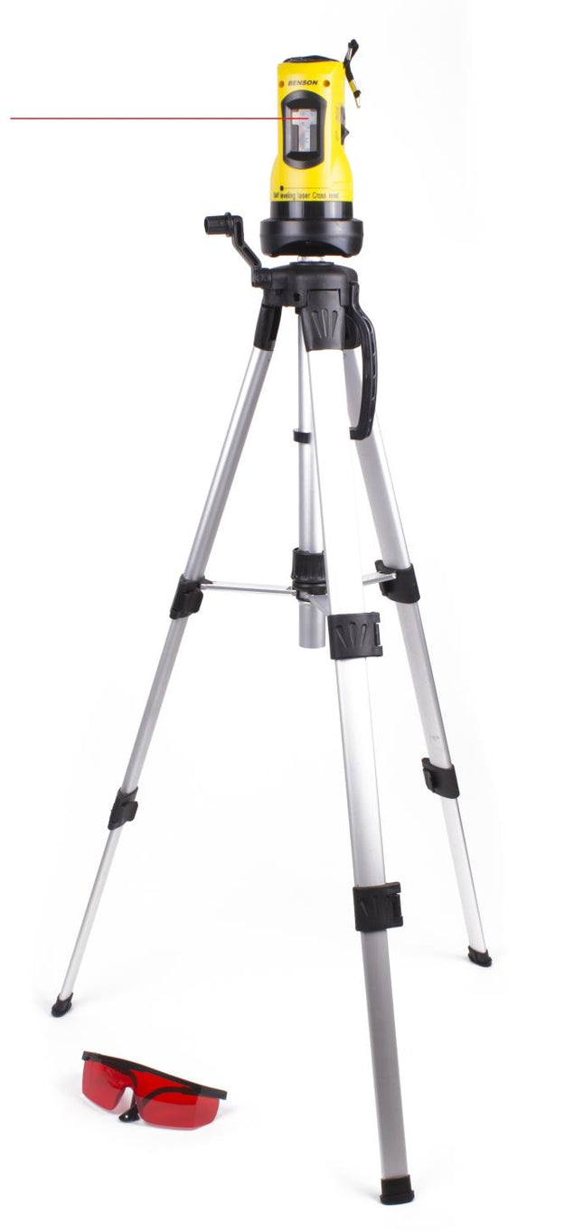 Benson Zelfnivellerende Kruislijnlaser met Statief - 10 meter
