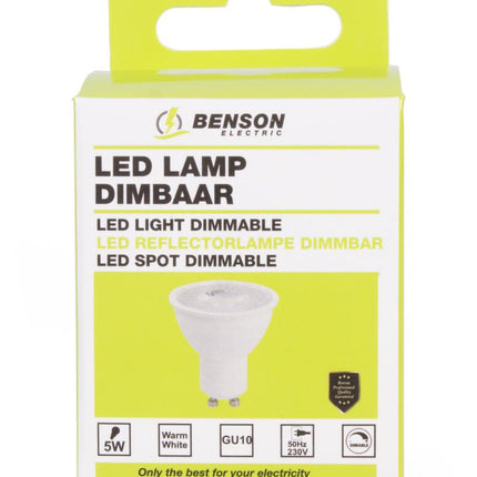 Benson Dimbare LED Spot – GU10 – 5W – Warm Wit 3000K – IP54