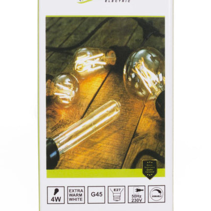 Benson Dimbare LED Filament Lamp – G45 Kogellamp – 4W – E27 – Extra Warm Wit