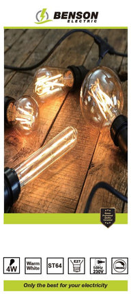 Benson Retro LED Filament Lamp – ST64 – 4W – E27 – Amber/Warm Wit