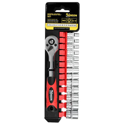 Benson Dopsleutelset - 12-delig - 1/2" Opname - Chroom-Vanadiumstaal