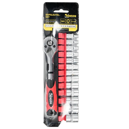 Benson Dopsleutelset - 12-delig - 1/2" Opname - Chroom-Vanadiumstaal