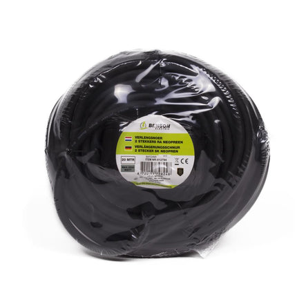 Benson Rubber Verlengsnoer – 20 meter – 2-voudig – RA – IP44 – 3680W