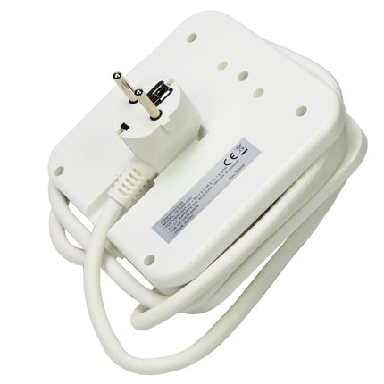 Benson Vierkante Stekkerdoos met USB – 3-voudig – 1,5 meter – Wit