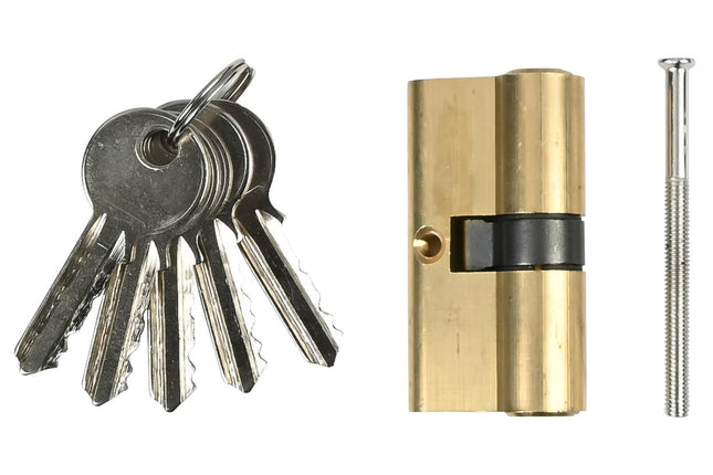Benson Europrofielcilinder 60 mm - Inclusief 5 Sleutels - Aluminium - Messing Look