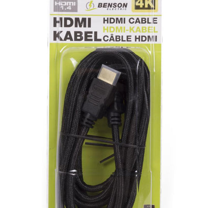 Benson HDMI 1.4 Kabel - 3 meter - 4K Ultra HD - Gold Plated - High Speed