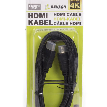 Benson HDMI 2.0 Kabel - 1.5 meter - 4K Ultra HD - Gold Plated - High Speed