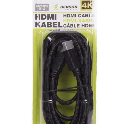 Benson HDMI 2.0 Kabel - 3 meter - 4K Ultra HD - Gold Plated - High Speed