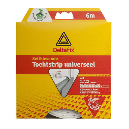 Deltafix Siliconen Tochtstrip O-profiel Wit - 2 x 3 Meter - 6 Meter Totaal