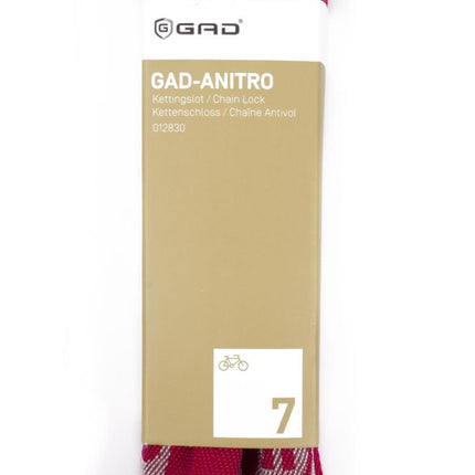 GAD Anitro Kettingslot - 8 mm x 1100 mm - Gehard Staal - Rood - SuperSafe Cilinder