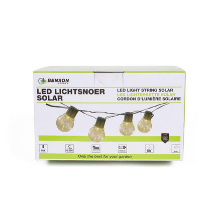 Benson Solar Lichtsnoer - 10 LED - 6 Meter - Sfeerverlichting