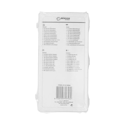 Benson Schilderij Ophangset – 180-delig – Inclusief Opbergbox