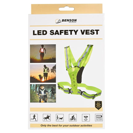 Benson LED Veiligheidsvest - Reflecterend - Uniseks - Waterbestendig