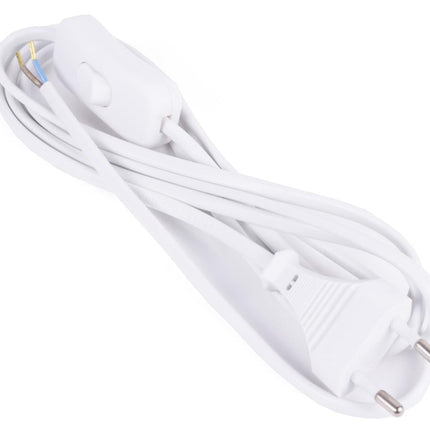 Benson Stroomsnoer met Schakelaar – Wit – 2 meter – CE & VDE