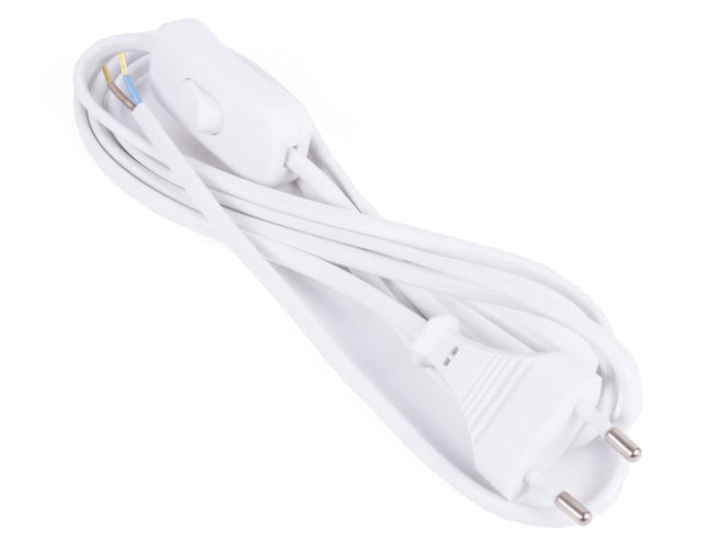 Benson Stroomsnoer met Schakelaar – Wit – 2 meter – CE & VDE