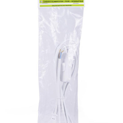 Benson Stroomsnoer met Schakelaar – Wit – 2 meter – CE & VDE
