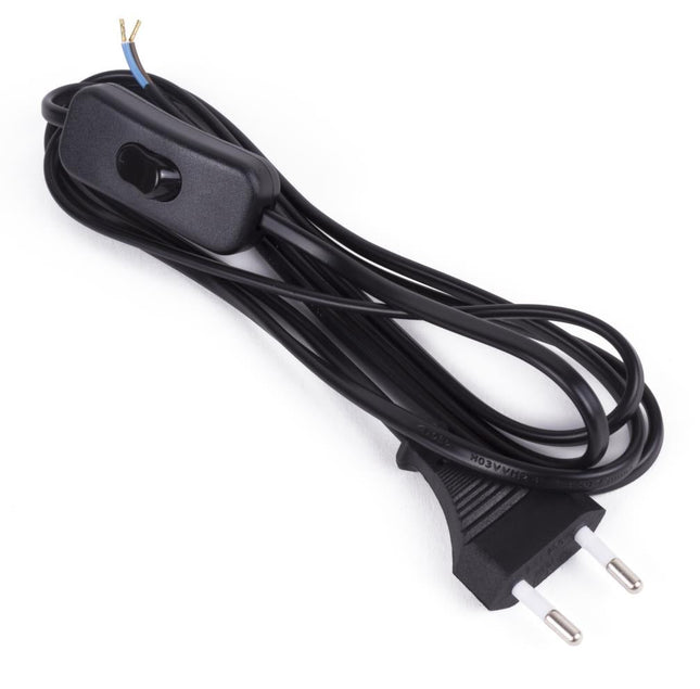 Benson Stroomsnoer met Schakelaar – Zwart – 2 meter – CE & VDE