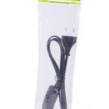 Benson Stroomsnoer met Schakelaar – Zwart – 2 meter – CE & VDE
