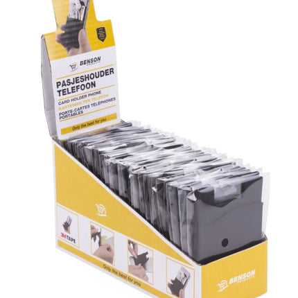 Benson Siliconen Pasjeshouder voor Telefoon - Zelfklevend - 3M Tape - Zwart