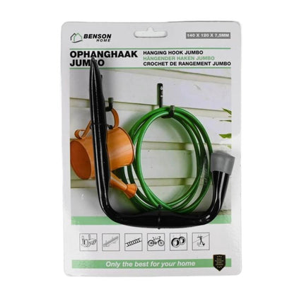 Benson Ophanghaak Jumbo 14 x 13 cm - Sterk Staal met Rubberen Coating