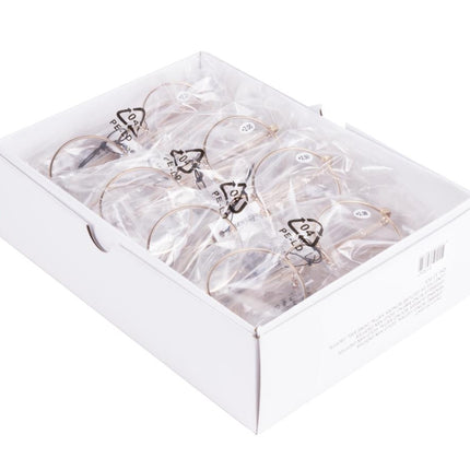 Benson Leesbril Rond Metaal – Goud – Vintage Unisex – 12-delig Display