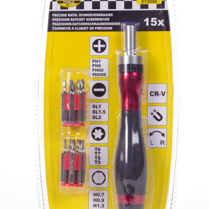 Benson Precisie Ratelschroevendraaier - 14-in-1 - Rood