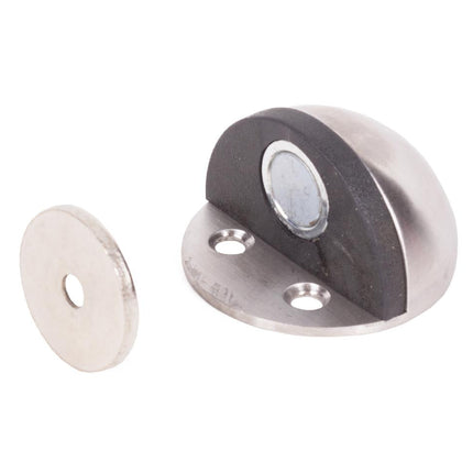 Benson Magnetische Deurstopper - Geborsteld RVS - Ø 45 x 26 mm - Inclusief Bevestiging
