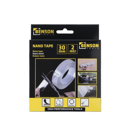 Benson Dubbelzijdige Nano Tape - 30 mm x 2 m - Sterk & Herbruikbaar